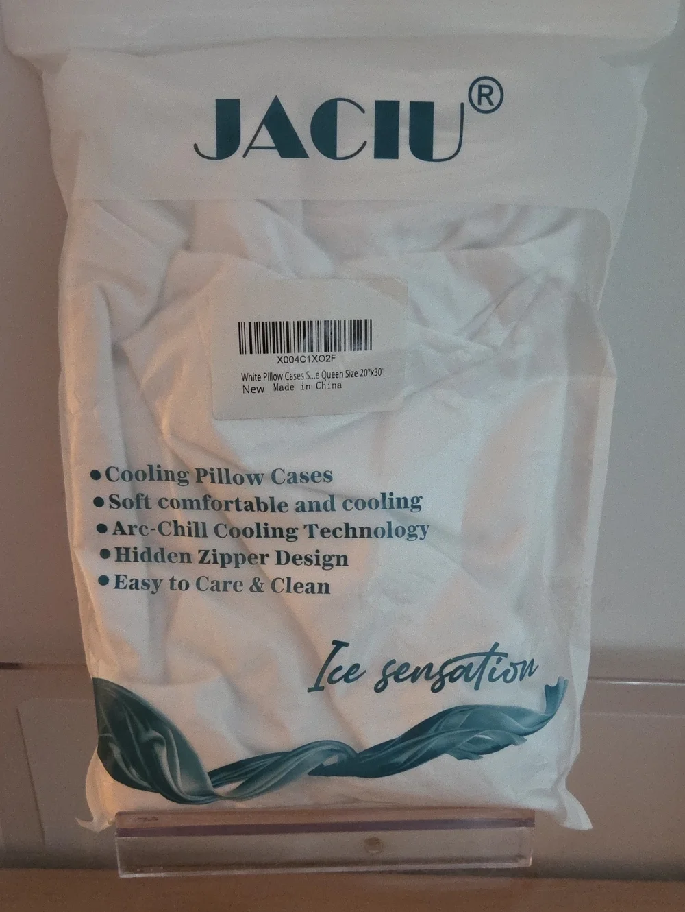 White Cooling Pillow Cases - Soft Arc-Chill Design Set Of 2 Queen